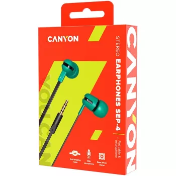 Canyon SEP-4 Cuffie stereo con microfono, cavo piatto 1,2 m