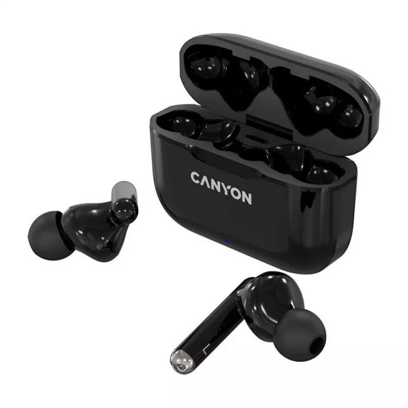 Auricolari Bluetooth True Wireless Canyon TWS-3 con custodia di ricarica, nero