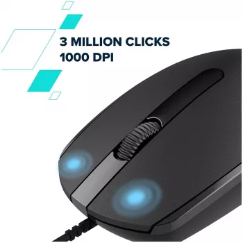 Canyon mouse con cavo M-10 con 3 tasti nero