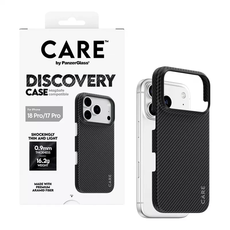 Custodia CARE by PanzerGlass Discovery compatibile MagSafe per iPhone 17 Pro – Trasparente