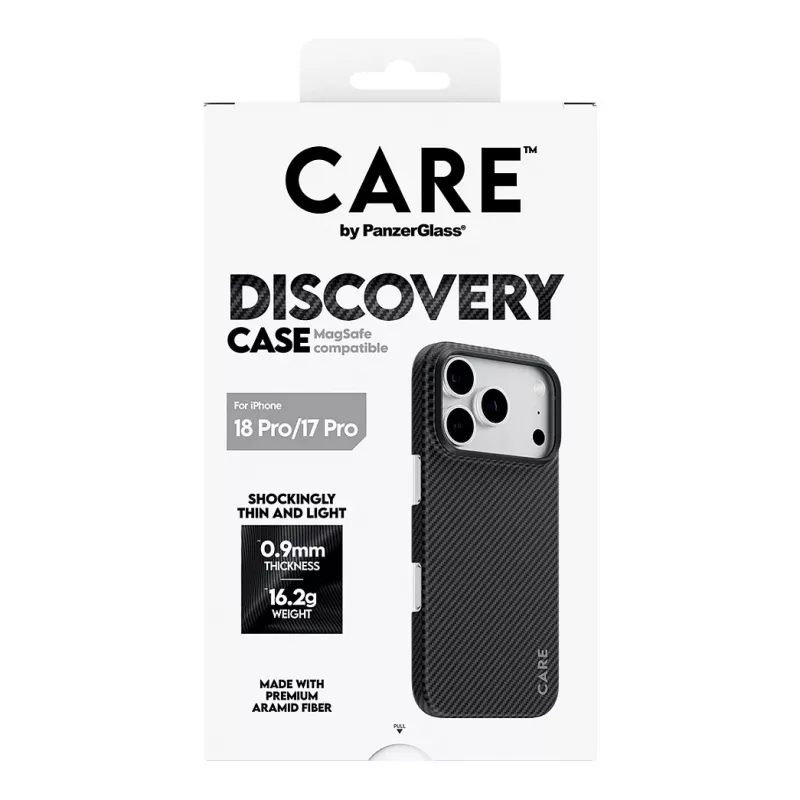 Custodia CARE by PanzerGlass Discovery compatibile MagSafe per iPhone 17 Pro – Trasparente