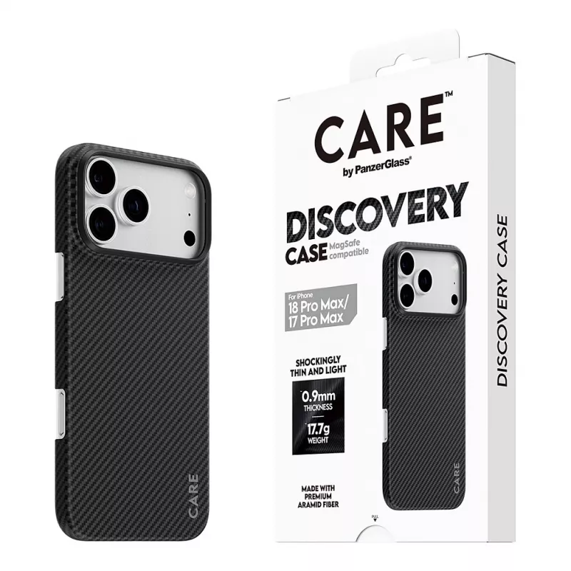 Custodia CARE by PanzerGlass Discovery compatibile MagSafe per iPhone 17 Pro Max - Trasparente
