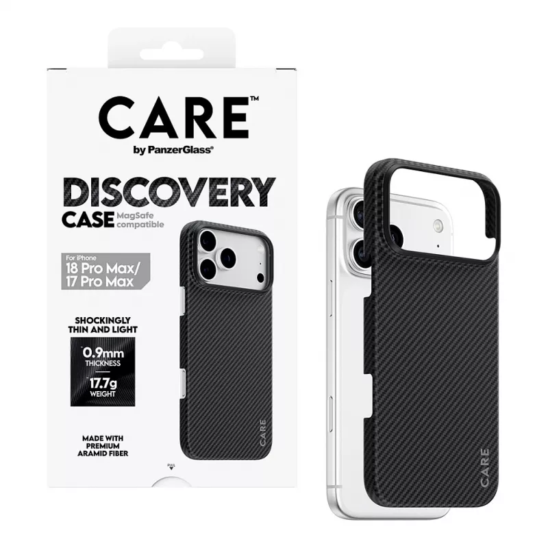 Custodia CARE by PanzerGlass Discovery compatibile MagSafe per iPhone 17 Pro Max - Trasparente