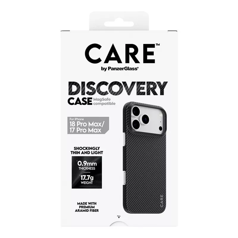 Custodia CARE by PanzerGlass Discovery compatibile MagSafe per iPhone 17 Pro Max - Trasparente