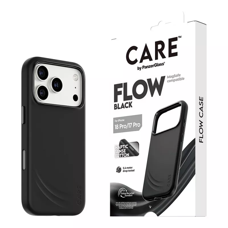 CARE by PanzerGlass Flow Case nero compatibile MagSafe per iPhone 17 Pro