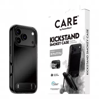 CARE by PanzerGlass custodia con kickstand Smokey Black MagSafe per iPhone 17 Pro