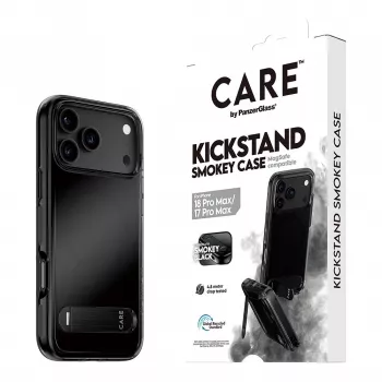 CARE by PanzerGlass Kickstand custodia Smokey con MagSafe nero per iPhone 17 Pro Max