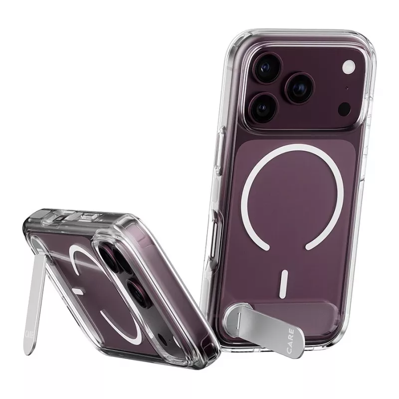 CARE by PanzerGlass Kickstand custodia trasparente con MagSafe bianco per iPhone 17 Pro