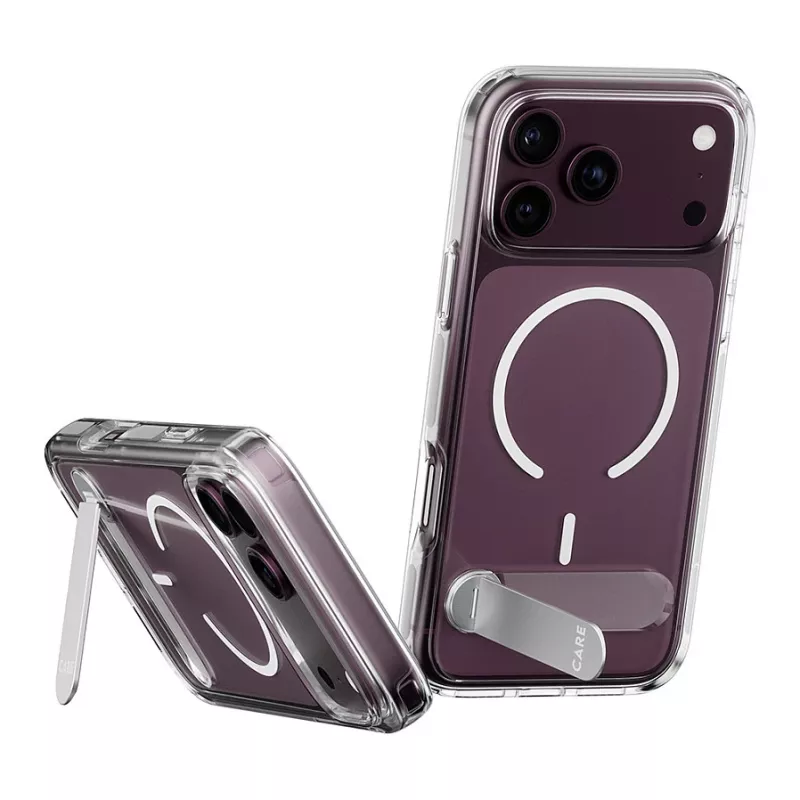 CARE by PanzerGlass Kickstand custodia trasparente con MagSafe bianco per iPhone 17 Pro Max