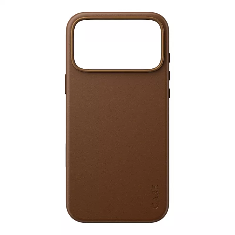 CARE by PanzerGlass Solo custodia in pelle vegana marrone compatibile MagSafe per iPhone 17 Pro Max