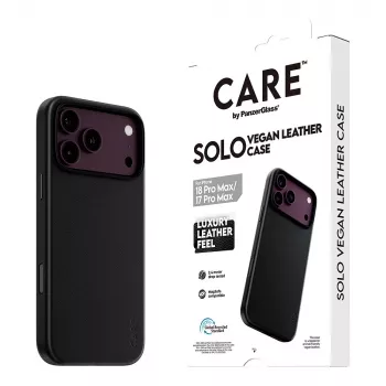 CARE by PanzerGlass Solo custodia in pelle vegana compatibile MagSafe per iPhone 17 Pro Max - nero