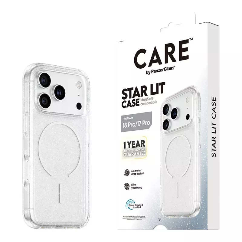 CARE by PanzerGlass Star Lit Case compatibile MagSafe per iPhone 17 Pro - trasparente