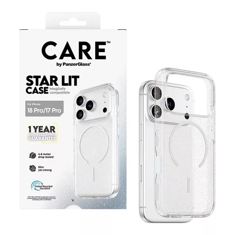 CARE by PanzerGlass Star Lit Case compatibile MagSafe per iPhone 17 Pro - trasparente