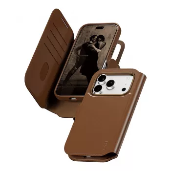CARE by PanzerGlass Tango custodia portafoglio 2-in-1 marrone compatibile MagSafe per iPhone 17 Pro