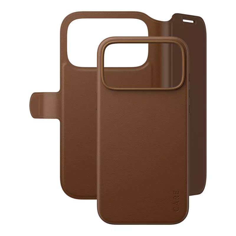CARE by PanzerGlass Tango custodia portafoglio 2-in-1 marrone compatibile MagSafe per iPhone 17 Pro Max