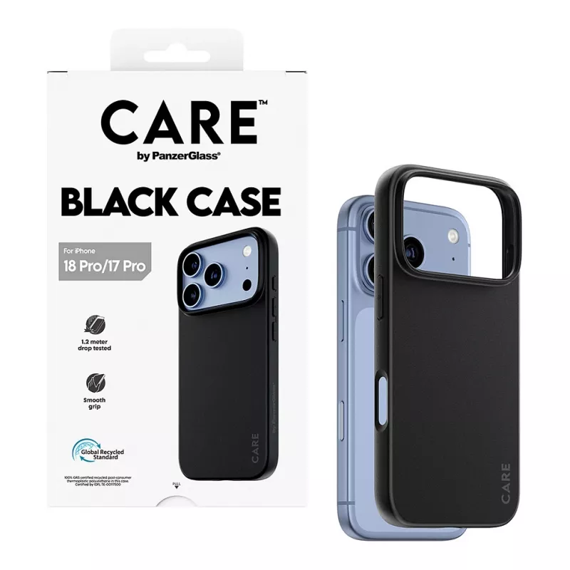 CARE by PanzerGlass custodia TPU nera iPhone 17 Pro