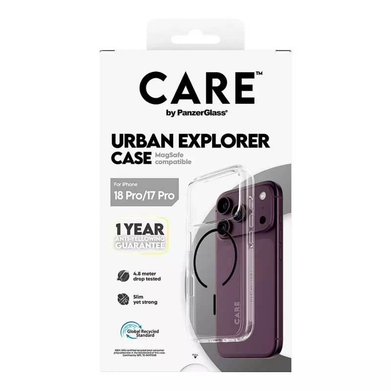 CARE by PanzerGlass Urban Explorer custodia trasparente con MagSafe nero iPhone 17 Pro