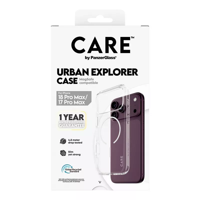 CARE by PanzerGlass Urban Explorer custodia trasparente con MagSafe bianco per iPhone 17 Pro Max