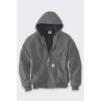 Carhartt Iconic Jacket J140 Firm Duck Active - Giacca da lavoro uomo con fodera in flanella trapuntata, idrorepellente, Original Fit
