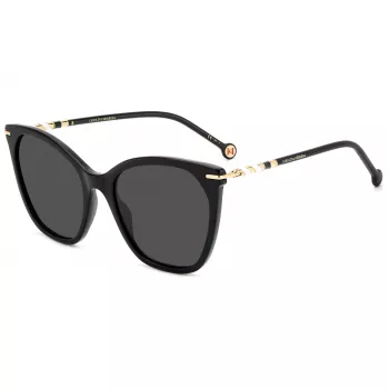 Carolina Herrera HER0091S807 Donna Occhiali da sole Cat-Eye - Montatura in acetato nera, lenti in policarbonato grigie, protezione UV400