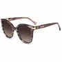 CAROLINA HERRERA HER0134S1ZX Occhiali da sole donna squadrati - montatura in acetato nero lucido, lenti in policarbonato grigie Gradient, larghezza lente 55 mm, protezione UV400