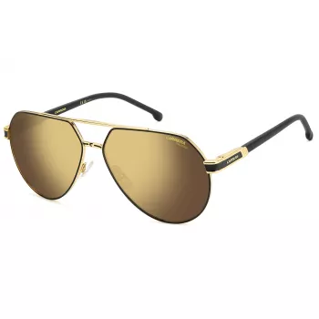 CARRERA 1067/SI occhiali da sole uomo - montatura pilot quadrata, acetato nero, lenti in policarbonato grigie, protezione UV400, lente 62mm, ponte 14mm, asta 145mm