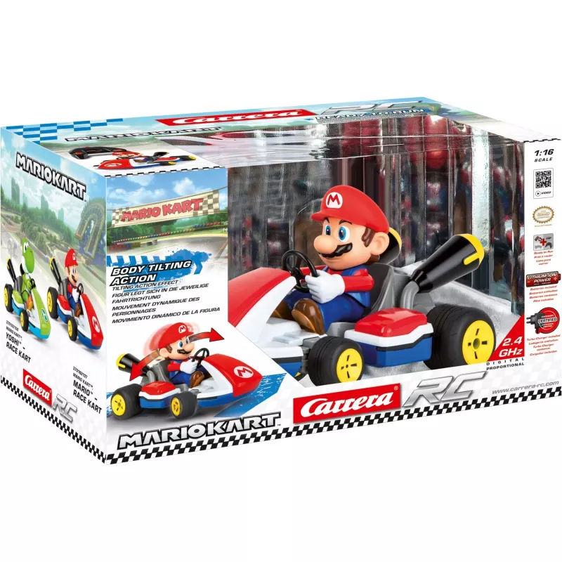 Carrera RC Mario Kart - Mario Race Kart con suono rosso/blu, 1:16