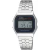 CASIO A-159WA-N1 Orologio unisex digitale al quarzo, 33 mm, argento/grigio