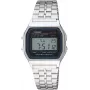 CASIO A-159WA-N1 Orologio unisex digitale al quarzo, 33 mm, argento/grigio