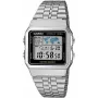 Casio A500WA-1DF Orologio da polso classico digitale al quarzo - bracciale in acciaio inox argento, retroilluminazione LED, ora mondiale