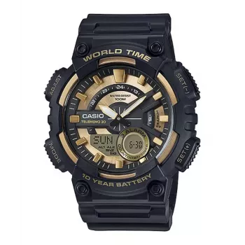 CASIO AEQ110BW-9AVDF Orologio uomo analogico-digitale, 52,2 mm, nero/bianco
