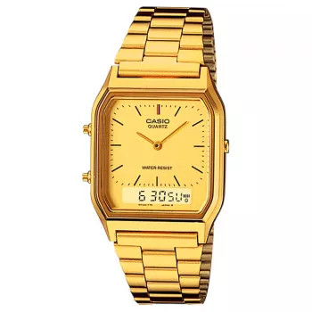CASIO AQ-230GA-9B Orologio unisex analogico-digitale, color oro, 38,8 mm