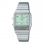 CASIO AQ-800E-3AEF Orologio digitale-analogico unisex 32mm quadrante verde acciaio inox argento