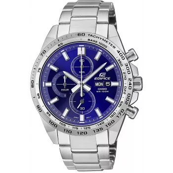 CASIO Edifice EFR-574D-2AVUEF orologio da uomo analogico al quarzo, 42,3 mm, quadrante blu, bracciale in acciaio inossidabile