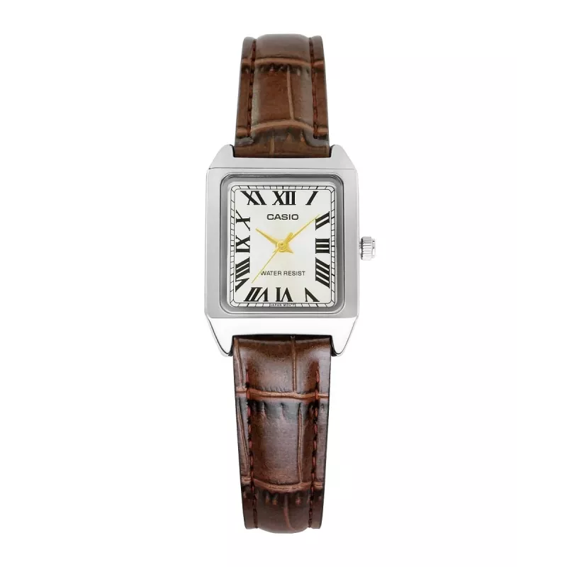 Casio LTP-V007L-9BUDF orologio analogico, argento/marrone