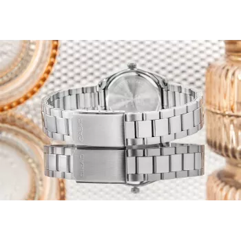 CASIO LTP1302PD7A1V Orologio unisex analogico al quarzo, acciaio inossidabile argento, 34,5 x 30,2 x 8,7 mm