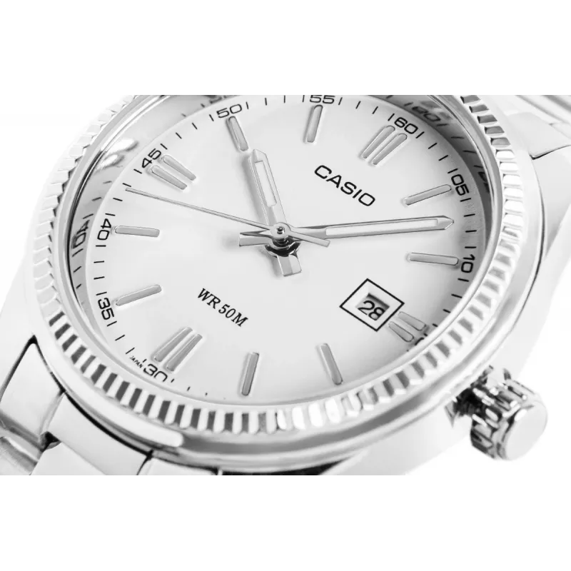 CASIO LTP1302PD7A1V Orologio unisex analogico al quarzo, acciaio inossidabile argento, 34,5 x 30,2 x 8,7 mm