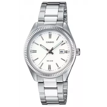 CASIO LTP1302PD7A1V Orologio unisex analogico al quarzo, acciaio inossidabile argento, 34,5 x 30,2 x 8,7 mm