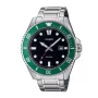Casio MDV-107D-3AVEF orologio al quarzo analogico uomo con quadrante verde e bracciale in acciaio inox, impermeabile 200m