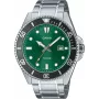 CASIO MDV107D3A2VDF Orologio da uomo analogico al quarzo, 42mm acciaio inox, quadrante verde, impermeabile 200m