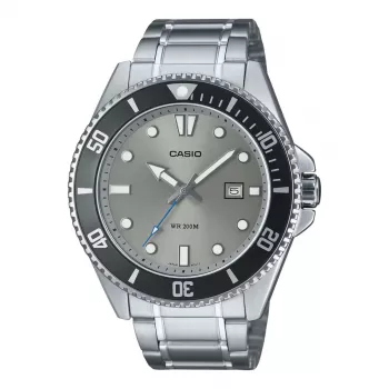 CASIO MDV107D8AVDF Orologio al quarzo analogico uomo, 49,5mm acciaio inox, quadrante nero