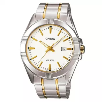 CASIO Orologio uomo analogico al quarzo MTP-1308SG-7A acciaio inox bicolore 43,5mm