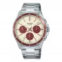 Casio Orologio da uomo MTP1374D5A2VD analogico acciaio inossidabile con quadrante marrone e indicazione data/giorno