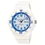 Orologio unisex CASIO MRW-200HC-7B2 analogico al quarzo con bracciale in resina nera, quadrante bianco, cassa 44,6 mm