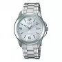 Casio MTP-1215A-7A orologio al quarzo analogico uomo con cinturino in acciaio inox, quadrante argento, cassa 38,4 mm, indicazione data e giorno della settimana, impermeabilità 50 m