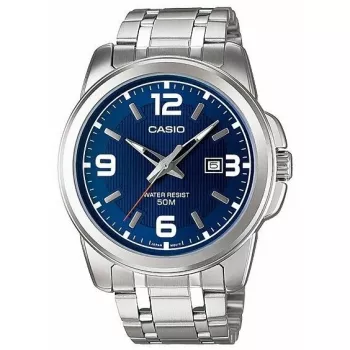 Casio MTP-1314D-2AVEF orologio analogico al quarzo da uomo, quadrante blu, cinturino in acciaio inox, resistenza all'acqua 50m