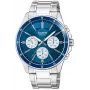 Casio MTP-1374D-2A3 orologio da uomo analogico al quarzo con bracciale in acciaio inossidabile, quadrante blu, display giorno-data, 50m resistenza all'acqua