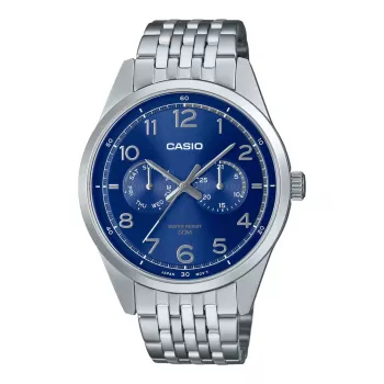 CASIO MTP-E340D-2AVDF Orologio al quarzo analogico uomo 42mm acciaio inox quadrante blu data
