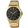 CASIO MTP-V300G-1AUDF Orologio uomo analogico al quarzo, 47 mm color oro placcato ionico cassa in acciaio inox, quadrante nero, indicazione data e giorno