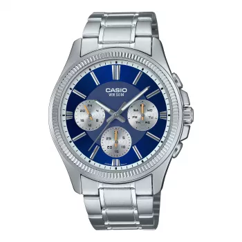 CASIO MTP1375PD2A1V Orologio analogico al quarzo uomo 43,8 mm acciaio inox quadrante blu